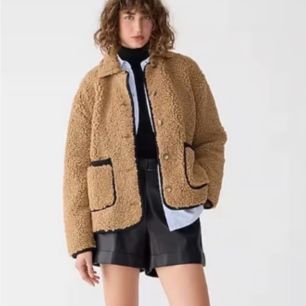 Women's XL Tan Teddy Sherpa Barn Jacket NWT